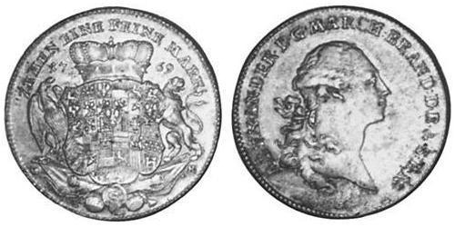 1 Thaler Principality of Ansbach (1398–1792) 銀 Charles Alexander, Margrave of Brandenburg-Ansbach (1736 – 1806)