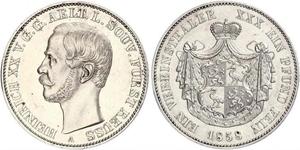 1 Thaler Principality of Reuss-Greiz (1778 - 1918) 銀 亨利二十世 (羅伊斯-格賴茨)