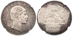 1 Thaler Principality of Reuss-Greiz (1778 - 1918) 銀 亨利六十七世 (羅伊斯幼系)