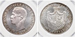 1 Thaler Principality of Reuss-Greiz (1778 - 1918) 銀 亨利二十世 (羅伊斯-格賴茨)