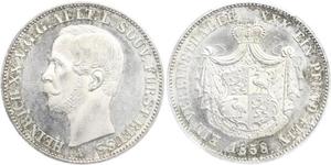 1 Thaler Principality of Reuss-Greiz (1778 - 1918) 銀 亨利二十世 (羅伊斯-格賴茨)