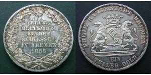 1 Thaler 不來梅州 / 联邦州 (德国) 銀 