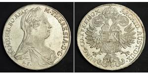 1 Thaler 奥地利历史 (1156 - 1806) / 哈布斯堡君主國 銀 玛丽亚·特蕾西亚 (1717 - 1780)