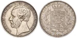 1 Thaler 奥尔登堡大公国 (1814 - 1918) 銀 彼得二世 (奥尔登堡) (1827 - 1900)