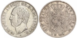 1 Thaler 奥尔登堡大公国 (1814 - 1918) 銀 奥古斯特 (奥尔登堡)