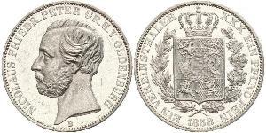 1 Thaler 奥尔登堡大公国 (1814 - 1918) 銀 彼得二世 (奥尔登堡) (1827 - 1900)
