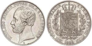 1 Thaler 奥尔登堡大公国 (1814 - 1918) 銀 彼得二世 (奥尔登堡) (1827 - 1900)