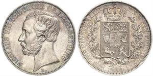 1 Thaler 奥尔登堡大公国 (1814 - 1918) 銀 彼得二世 (奥尔登堡) (1827 - 1900)