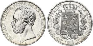 1 Thaler 奥尔登堡大公国 (1814 - 1918) 銀 彼得二世 (奥尔登堡) (1827 - 1900)