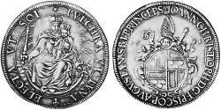 1 Thaler 奥格斯堡 (1276 - 1803 Augsburg) 銀 Johann Christoph von Freyberg-Allmendingen (1616–1690)