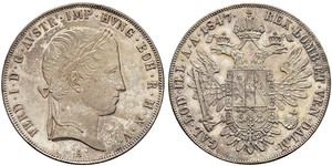 1 Thaler 奧地利帝國 (1804 - 1867) 銀 Ferdinand I of Austria (1793 - 1875)