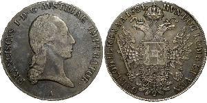 1 Thaler 奧地利帝國 (1804 - 1867) 銀 弗朗茨二世 (神圣罗马帝国) (1768 - 1835)