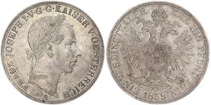 1 Thaler 奧地利帝國 (1804 - 1867) 銀 弗朗茨·约瑟夫一世 (1830 - 1916)