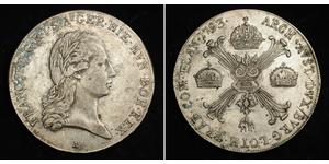 1 Thaler 奧地利帝國 (1804 - 1867) 銀 弗朗茨二世 (神圣罗马帝国) (1768 - 1835)