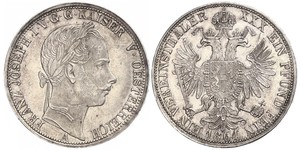 1 Thaler 奧地利帝國 (1804 - 1867) 銀 弗朗茨·约瑟夫一世 (1830 - 1916)