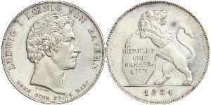 1 Thaler 巴伐利亞王國 (1806 - 1918) 銀 路德维希一世 (巴伐利亚)