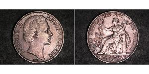 1 Thaler 巴伐利亞王國 (1806 - 1918) 銀 路德维希二世 (巴伐利亚)