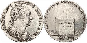 1 Thaler 巴伐利亞王國 (1806 - 1918) 銀 马克西米利安一世 (巴伐利亚国王) (1756 - 1825)