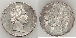 1 Thaler 巴伐利亞王國 (1806 - 1918) 銀 路德维希一世 (巴伐利亚)