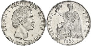 1 Thaler 巴伐利亞王國 (1806 - 1918) 銀 路德维希一世 (巴伐利亚)