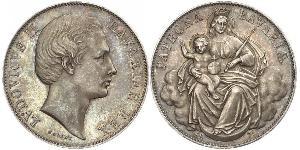 1 Thaler 巴伐利亞王國 (1806 - 1918) 銀 路德维希二世 (巴伐利亚)