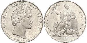 1 Thaler 巴伐利亞王國 (1806 - 1918) 銀 路德维希一世 (巴伐利亚)
