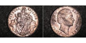 1 Thaler 巴伐利亞王國 (1806 - 1918) 銀 路德维希二世 (巴伐利亚)