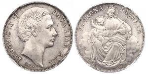 1 Thaler 巴伐利亞王國 (1806 - 1918) 銀 路德维希二世 (巴伐利亚)