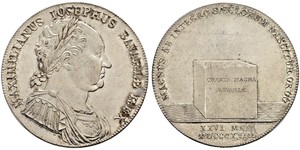 1 Thaler 巴伐利亞王國 (1806 - 1918) 銀 马克西米利安一世 (巴伐利亚国王) (1756 - 1825)