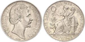 1 Thaler 巴伐利亞王國 (1806 - 1918) 銀 路德维希二世 (巴伐利亚)