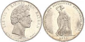 1 Thaler 巴伐利亞王國 (1806 - 1918) 銀 路德维希一世 (巴伐利亚)