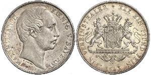1 Thaler 巴伐利亞王國 (1806 - 1918) 銀 马克西米利安二世 (巴伐利亚国王)