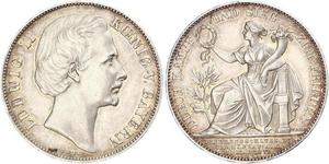 1 Thaler 巴伐利亞王國 (1806 - 1918) 銀 路德维希二世 (巴伐利亚)