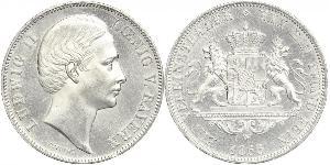 1 Thaler 巴伐利亞王國 (1806 - 1918) 銀 路德维希二世 (巴伐利亚)