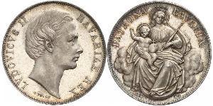 1 Thaler 巴伐利亞王國 (1806 - 1918) 銀 路德维希二世 (巴伐利亚)