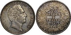 1 Thaler 巴登大公國 (1806 - 1918) 銀 利奥波德 (巴登)