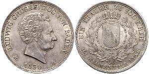 1 Thaler 巴登大公國 (1806 - 1918) 銀 路德维希一世 (巴登)