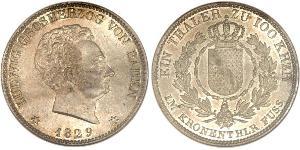1 Thaler 巴登大公國 (1806 - 1918) 銀 路德维希一世 (巴登)