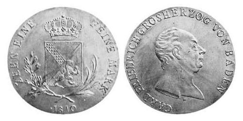 1 Thaler 巴登大公國 (1806 - 1918) 銀 