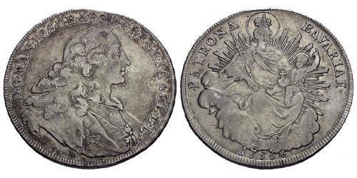 1 Thaler 德国 銀 Maximilian III Joseph, Elector of Bavaria (1727 – 1777)