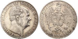 1 Thaler 普魯士王國 (1701 - 1918) 銀 腓特烈·威廉四世 (1795 - 1861)