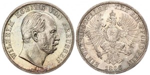 1 Thaler 普魯士王國 (1701 - 1918) 銀 威廉一世 (德国)
