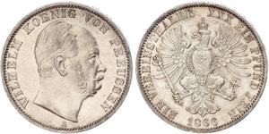 1 Thaler 普魯士王國 (1701 - 1918) 銀 威廉一世 (德国)