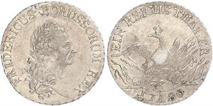 1 Thaler 普魯士王國 (1701 - 1918) 銀 腓特烈二世 (普鲁士) (1712 – 1786)