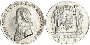 1 Thaler 普魯士王國 (1701 - 1918) 銀 腓特烈·威廉三世 (1770 -1840)