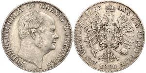 1 Thaler 普魯士王國 (1701 - 1918) 銀 腓特烈·威廉四世 (1795 - 1861)