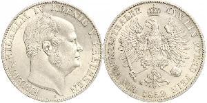 1 Thaler 普魯士王國 (1701 - 1918) 銀 腓特烈·威廉四世 (1795 - 1861)