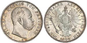 1 Thaler 普魯士王國 (1701 - 1918) 銀 威廉一世 (德国)