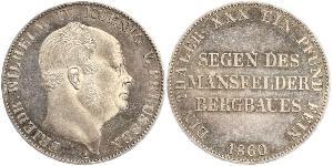 1 Thaler 普魯士王國 (1701 - 1918) 銀 腓特烈·威廉四世 (1795 - 1861)