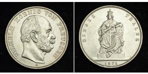 1 Thaler 普魯士王國 (1701 - 1918) 銀 威廉一世 (德国)